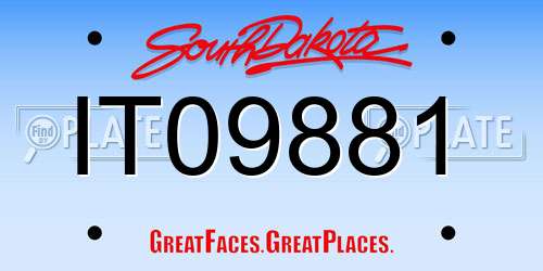 IT09881 South Dakota License Plate