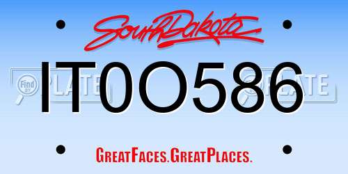 IT0O586 South Dakota License Plate