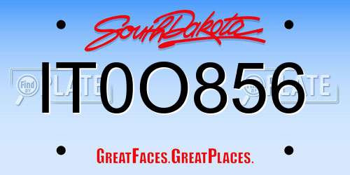 IT0O856 South Dakota License Plate