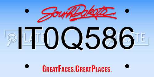 IT0Q586 South Dakota License Plate