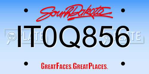 IT0Q856 South Dakota License Plate