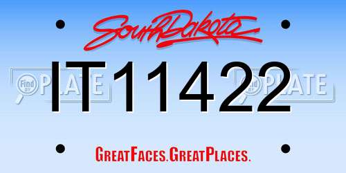 IT11422 South Dakota License Plate