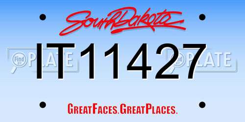 IT11427 South Dakota License Plate