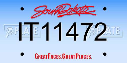 IT11472 South Dakota License Plate