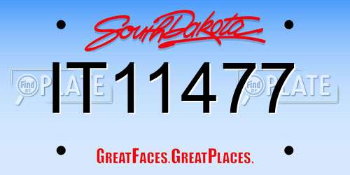 IT11477 South Dakota License Plate