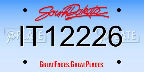 IT12226 South Dakota License Plate