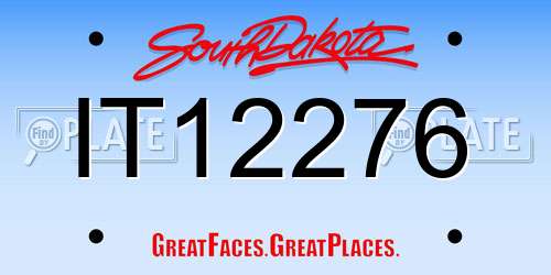 IT12276 South Dakota License Plate