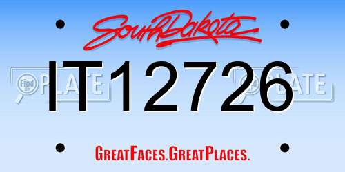 IT12726 South Dakota License Plate