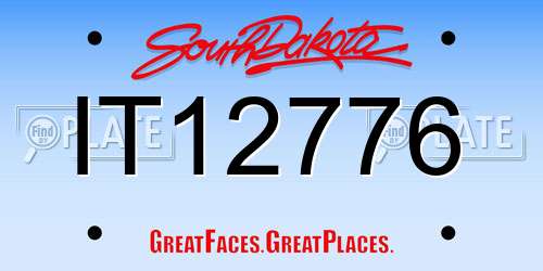IT12776 South Dakota License Plate