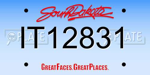 IT12831 South Dakota License Plate