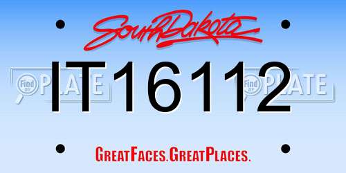 IT16112 South Dakota License Plate