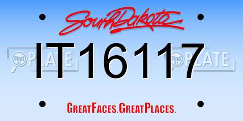 IT16117 South Dakota License Plate