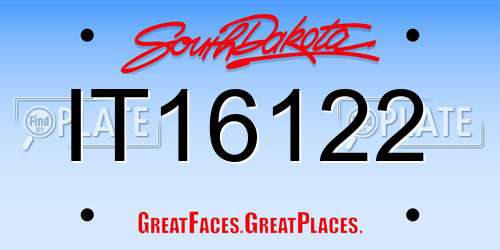 IT16122 South Dakota License Plate