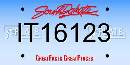 IT16123 South Dakota License Plate