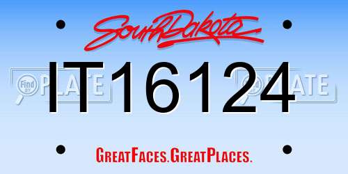 IT16124 South Dakota License Plate