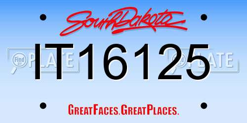 IT16125 South Dakota License Plate