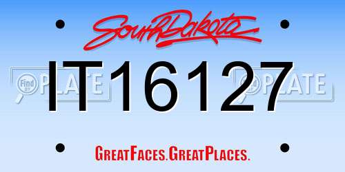 IT16127 South Dakota License Plate