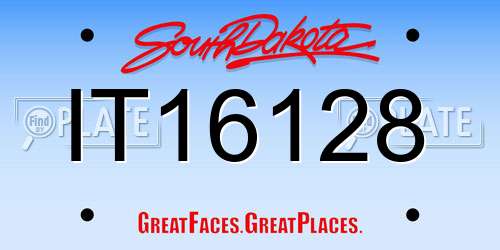 IT16128 South Dakota License Plate