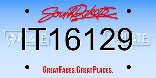 IT16129 South Dakota License Plate