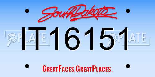 IT16151 South Dakota License Plate