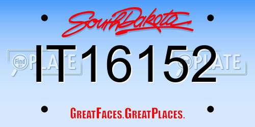 IT16152 South Dakota License Plate
