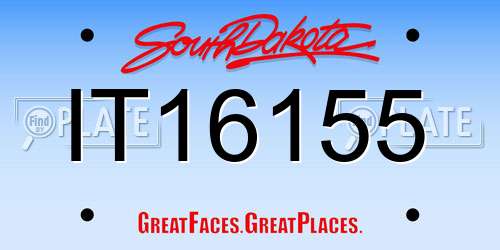 IT16155 South Dakota License Plate