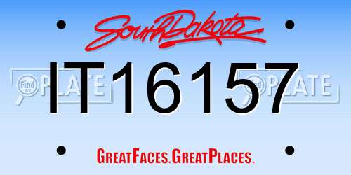 IT16157 South Dakota License Plate