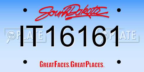 IT16161 South Dakota License Plate