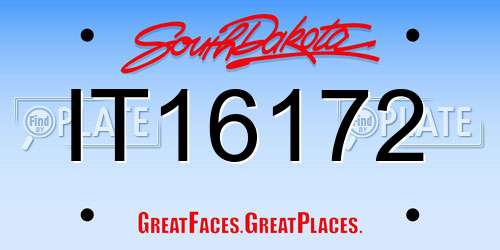 IT16172 South Dakota License Plate