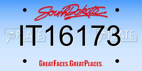 IT16173 South Dakota License Plate