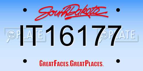 IT16177 South Dakota License Plate