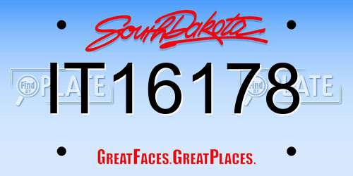 IT16178 South Dakota License Plate