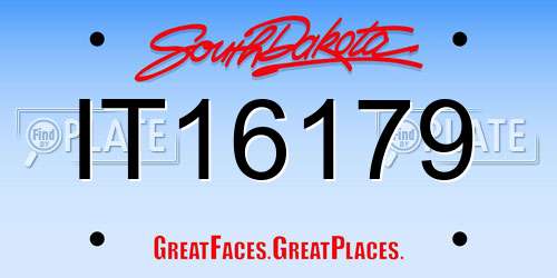 IT16179 South Dakota License Plate