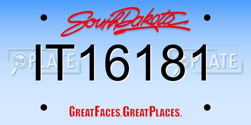 IT16181 South Dakota License Plate