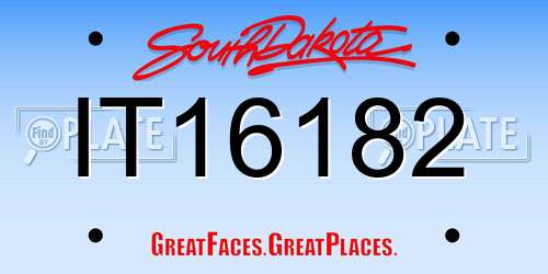 IT16182 South Dakota License Plate