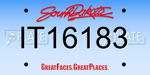 IT16183 South Dakota License Plate
