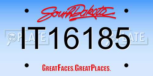 IT16185 South Dakota License Plate