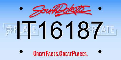 IT16187 South Dakota License Plate
