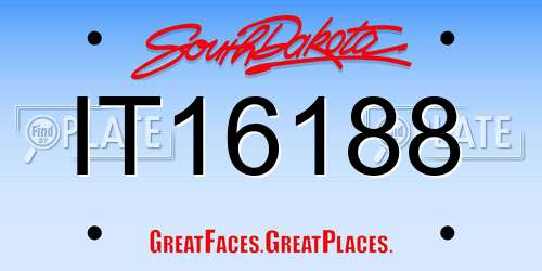 IT16188 South Dakota License Plate