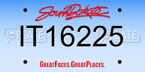 IT16225 South Dakota License Plate