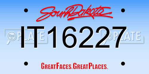 IT16227 South Dakota License Plate