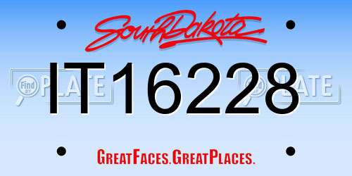 IT16228 South Dakota License Plate
