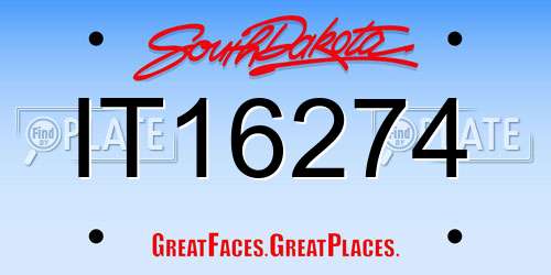 IT16274 South Dakota License Plate