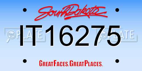 IT16275 South Dakota License Plate