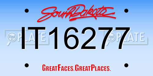 IT16277 South Dakota License Plate
