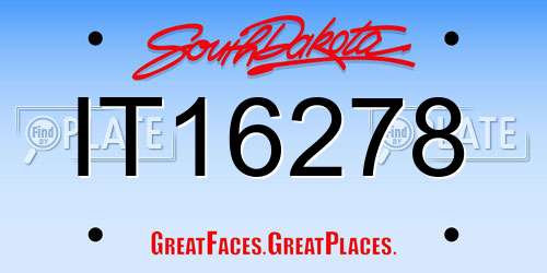 IT16278 South Dakota License Plate