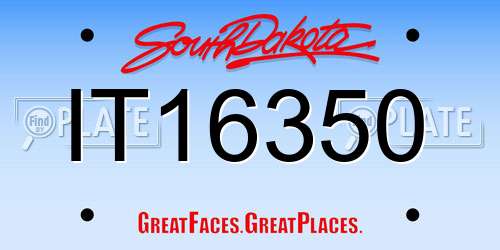 IT16350 South Dakota License Plate