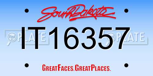 IT16357 South Dakota License Plate