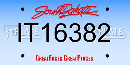 IT16382 South Dakota License Plate