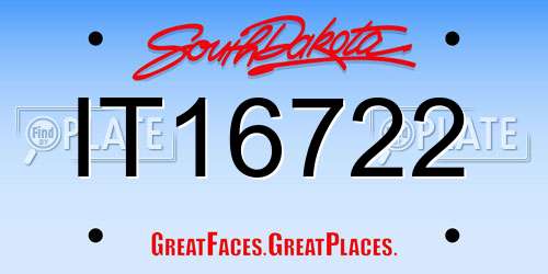 IT16722 South Dakota License Plate
